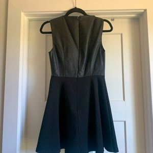 Black faux leather dress